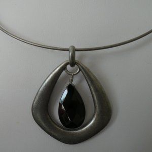 Lia Sophia - Silver & Black Bead Collar Necklace